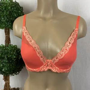 Natori Coral Orange Feathers Plunge T Shirt Bra 30DDD thumbnail 2