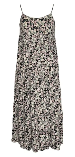 Natural Life Maxi Sundress Ditsy Floral Tiered Flowy Boho Cottagecore Prairie S thumbnail 1