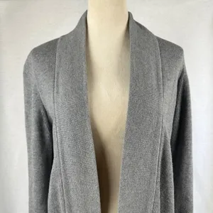 J.Crew Womens‎ Gray Open Front Cardigan Sweater Size Medium Knit Classic Cozy thumbnail 2