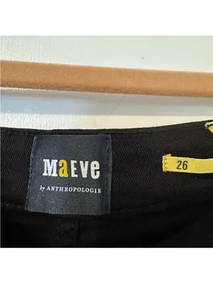 Anthropologie Maeve Wide Leg Flare Jeans Womens 26 Black Cotton Blend Stretch thumbnail 3