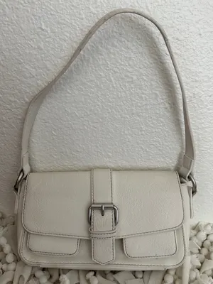 BRANDY MELVILLE Buckle Shoulder Bag in White Silver Small thumbnail 3