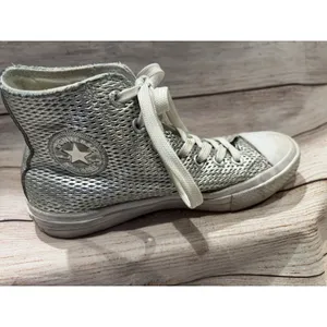 Women’s Chuck Taylor II All Star High Perforated Metallic Silver, Size Women's 6 thumbnail 2