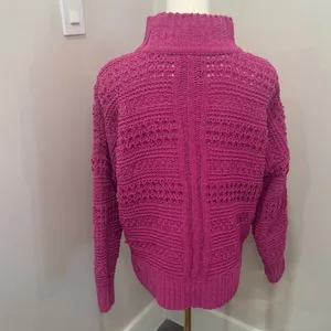 Hot Pink Abercrombie and Fitch Chenille Mock Neck Sweater‎ Medium thumbnail 3