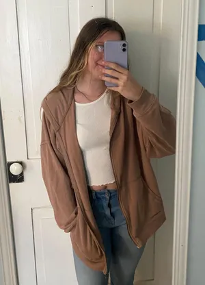 Aeropostale brown zip up hoodie thumbnail 1