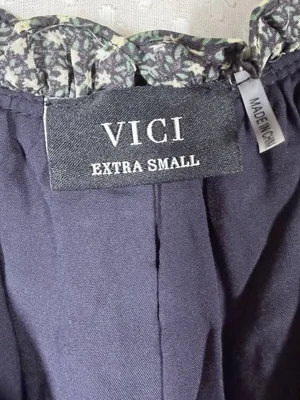 Vici‎ Green Cream Floral Tiered Flowy Mini Dress thumbnail 2