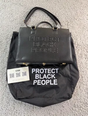 NWT CISE Tote Bag Black Vegan Leather Protect Black People Handbag with Strap thumbnail 1
