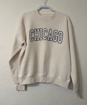 Cream 'CHICAGO' Crewneck Sweatshirt thumbnail 1