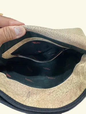 Magnifique Vintage Abstract Hand Painted Genuine Leather Flap Crossbody Bag thumbnail 12