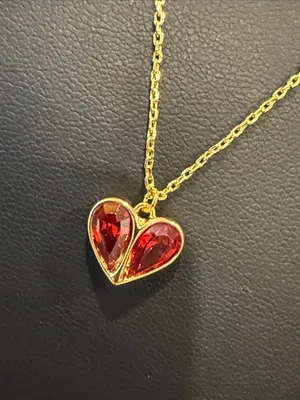 kate spade |♠️| Gold Plated Red Heart Necklace & Studs Earrings Set thumbnail 4