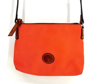 Dooney and Bourke Nylon Orange Sherbert Crossbody with Leather Strap thumbnail 1