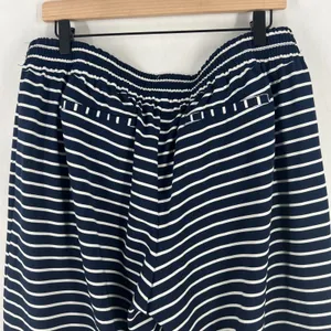 New York & Company Pants Womens XL Navy Blue White Striped Sailor Lace Up‎ thumbnail 7