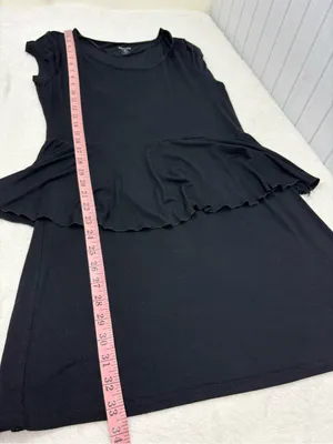 Kensie Black Short Sleeve Peplum Mini Dress Size L thumbnail 8