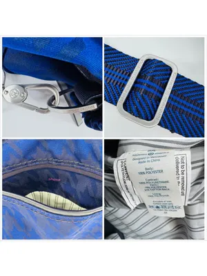 Lululemon Athletica Weekend Warrior Travel Duffel Bag Blue Black Houndstooth thumbnail 9