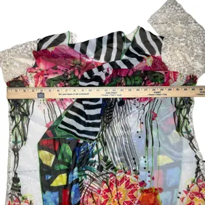 Ali Miles L Tunic Top Artsy Art To Wear Boho Lagenlook Colorful Flowy Lace Sheer thumbnail 6