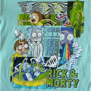 Cartoon Network Rick & Morty Adult Mint Green T-Shirt size Medium thumbnail 4