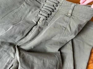 ALC | Finley Wide Leg Green Palazzo Crop Pants 2 see hem flaw thumbnail 7