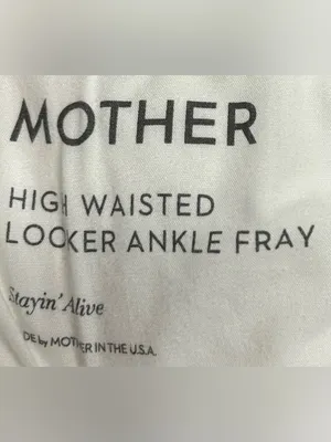 MOTHER Size 26 High Waisted Looker Dagger Ankle Fray Jeans Glass Slipper White thumbnail 3