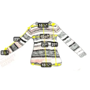 Bobbie Brooks‎ Women Medium Multi Color Striped Open Knit Crew Neck Sweater thumbnail 5