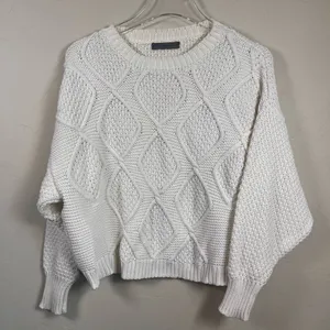 Anthropologie cream‎ cable knit sweater size Xs thumbnail 1