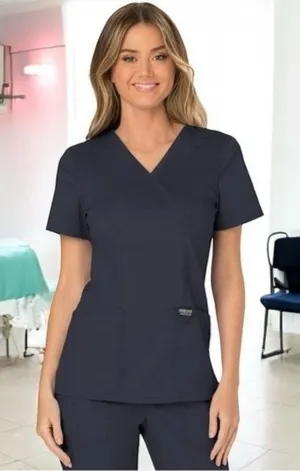 NEW‎ Cherokee Modern Classic Fit Mock Wrap Scrub Top Medical Career Comfort M thumbnail 1