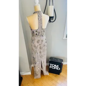 Adrianna Papell Sequin Floral High Neck Column Gown, Size 8, Marble/Mauve,‎ NWT thumbnail 13