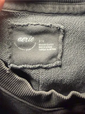 Aerie Oversized Distressed Crewneck Sweatshirt Grey Medium thumbnail 7