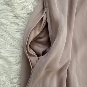 Birdy Grey Dress Gwennie Chiffon Maxi No Slit Pockets Taupe M NWT New thumbnail 6
