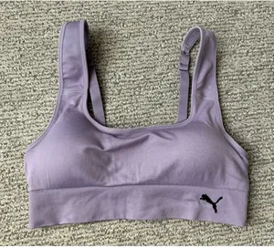 Puma Womens Seamless Sports Bra‎ Lavender Purple Adjustable Straps Size Medium thumbnail 1