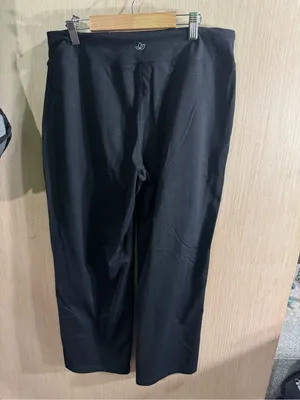 Women’s Yogipace Black Drawstring Wide Leg Yoga Pants Size Large Petite thumbnail 2
