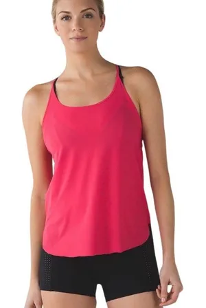 lululemon Stride To Tide Tank Top Womens Hot Pink Mesh Open Back thumbnail 1