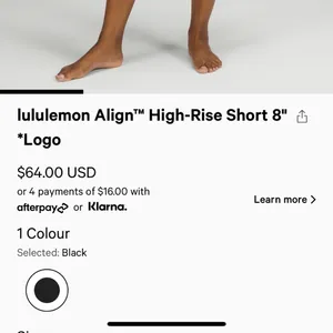 Lululemon black align biker shorts thumbnail 5