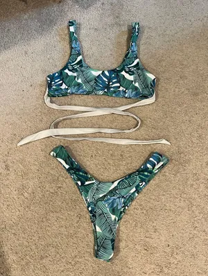 Zaful Tropical Tie Bikini thumbnail 1