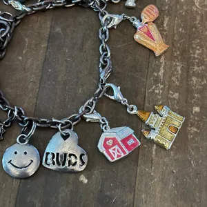 Silver tone loaded charm bracelet thumbnail 5
