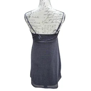 Aeropostale‎ Gingham Y2K Mini Dress Black White Checkered Empire Waist XS thumbnail 4