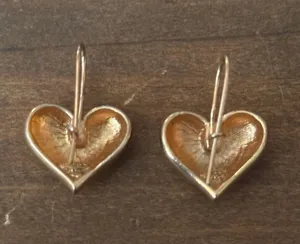 Avon Vintage SH Puffy Heart Earrings thumbnail 2
