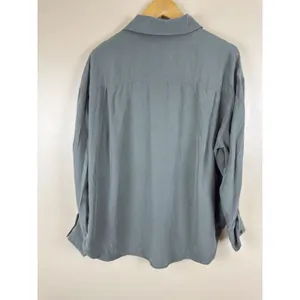 Zara XS Women’s Oversized Green Button-Down Shirt Long Sleeve thumbnail 5