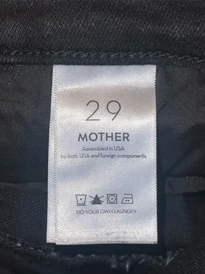 MOTHER Hustler Ankle Fray Crop‎ Flare High Rise Washed Black Jeans 29 thumbnail 6