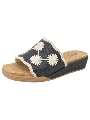 NWT JBU By Jambu Comfort Casual Fashion Slip On Wedge Sandal Black / White 9.5M thumbnail 6