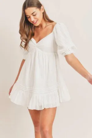 Mabel White Babydoll Dress thumbnail 1