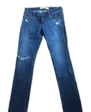 Abercrombie & Fitch Distressed Slim Straight Jean Blue Size 27X31 Casual thumbnail 1