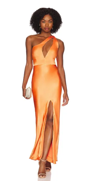 Bardot Ambroise One Shoulder Dress in Orange thumbnail 2