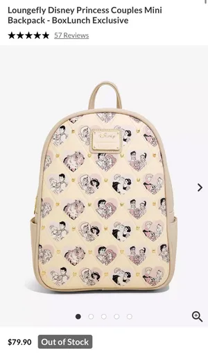 Loungefly Disney Princess Couples Mini Backpack thumbnail 1