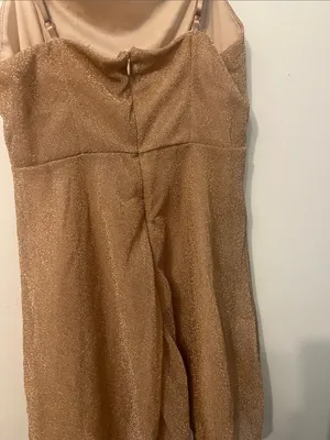 Sparkle Slip Dress in Champagne Rose Gold Small thumbnail 5