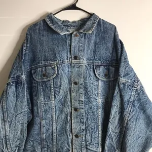 Vintage Tiger Fox Acid Wash Denim Jean Jacket size large‎ oversized thumbnail 2