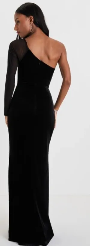 LULU's Prom Wedding Sexy Chic Modern Minimalistic Chic One Shoulder Maxi Dress thumbnail 1