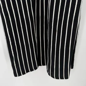 Banana Republic Dress Women's Medium Square Neck Knit Midi Black White Stripe thumbnail 6