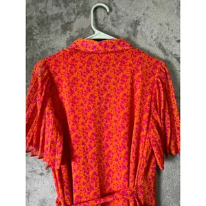 ALEXIS Target Orange‎ Pink Floral Dress Flutter Resort Vacation Feminine Medium thumbnail 4