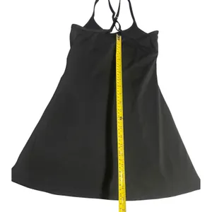 Black Athletic Exercise Dress with Built-in Romper Liner and Pockets Sleeveless‎ thumbnail 12