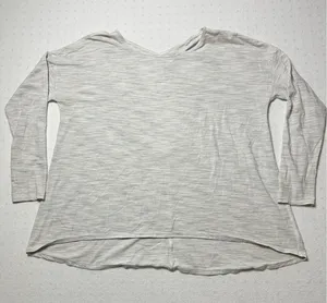 Lululemon Rest Less Long Sleeve Top Gray Cutout Back Women’s Large thumbnail 1