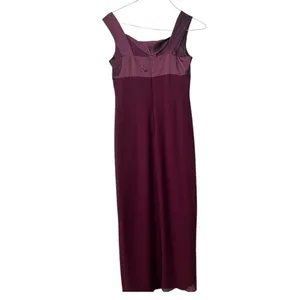 Patra two piece dress burgundy size 8 Vintage embroidery to jacket Maxi thumbnail 5